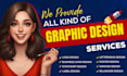 design a professional logo, flyer, business card and social media graphics