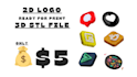 convert your 2d logo to 3d printing in stl file