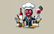 make wine bar mascot logo design in one day