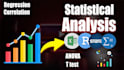 perform regression, correlation, chisquare anova analysis