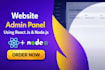 build custom website, admin portal panel,dashboard on react