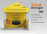 design tradeshow tent canopy, banner flag and table cover