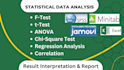 do statistical data analysis in spss, minitab, jamovi, excel