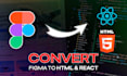 convert figma to react js tailwind css , figma xd psd to responsive next,vite