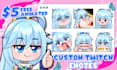 draw chibi twitch animated emotes, sticker, panels, sub badges, vtuber