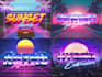 make 80s futuristic synthwave retro logo with 3d chrome neon