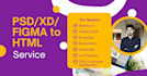 convert figma to HTML, PSD to HTML, xd to HTML, responsive tailwind CSS