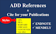 do citation and add references for your publications in mla, apa, chicago, etc