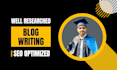 be your SEO optimize blog writer and article writer