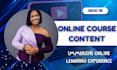 online course content, online course creation, online course, course development