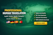 do translate english, german, spanish, portuguese manually