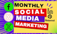 be your monthly social media manager and social media management and marketing