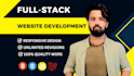 do full stack website development, front end backend, html css react php laravel
