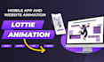 develop mobile app or website animation, gif rive lottie json and svg animations