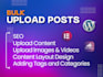 do wordpress content upload posts, pages, articles, SEO optimized blog posts