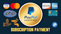 integrate stripe and paypal accounts in the wordpress site