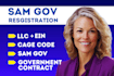 do sam gov registration, llc, uei, cage code, ein, government contract