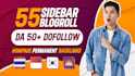 publish sidebar blogroll permanent dofollow backlinks da 50
