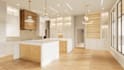 design modern kitchen interior with realistic 3d rendering