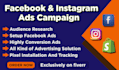 setup and manage facebook ads campaign and instagram ads