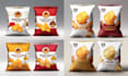 do labels for chips, potato chips, chili, food items packaging designs