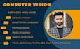 do data preprocessing , labeling , model training for computer vision projects