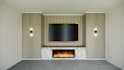 do interior rendering wardrobe, fireplace, closet, cabinet