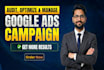 audit, optimize and manage your existing google ads to increase results