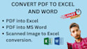 convert pdf to excel, scan pages to excel