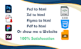 figma to html, psd to html and responsive website design