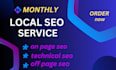 provide complete monthly local seo service
