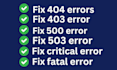fix 403, 404, 500, 503 errors etc in wordpress website,