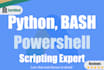 write python, power shell, bash script, iptables and firewall rules