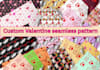 create custom valentine photo poster seamless pattern, candle jar label