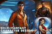 draw your sci fi character illustration or fantasy concept art