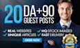 write and publish 5 guest posts on high da 90