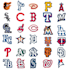 create a baseball style monogram logo interlocking letters