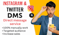 send instagram and twitter dms or direct message services for you