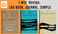 design log book, journal interior,cover,mockup 3d kdp