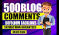 do 500 dofollow blog comment backlinks high authority da pa