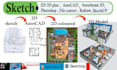 draw floor plan in skecthup autocad photoshop or hand sketch