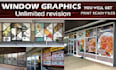 design creative decal storefronts, shopfront sign and window graphics