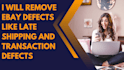 remove ebay defects like late shipping and transaction defects