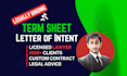 write legally binding term sheet, mou, letter of intent
