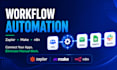 build workflow automation with zapier, make, or n8n