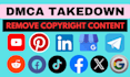 takedown harassing defaming report fb tiktok reddit youtube instagram under dmca