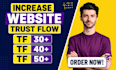 increase trust flow tf 40 plus with high quality seo backlinks