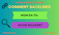 create mix 120 niche relevant comment backlinks manually