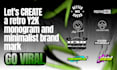 design a retro y2k monogram and minimalist brand mark