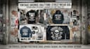 create vintage grunge halftone streetwear design